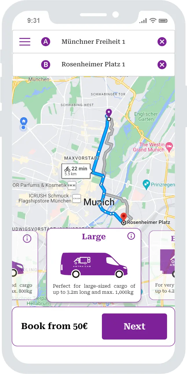Fahrzeugtyp auswählen